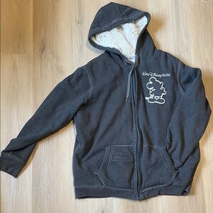 Disney Parks Gray and White Mickey Zip Hoodie XL